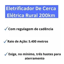 Eletrificador Cerca Zebu 200km 10 Joules Função Seca Capim Foto mini 3