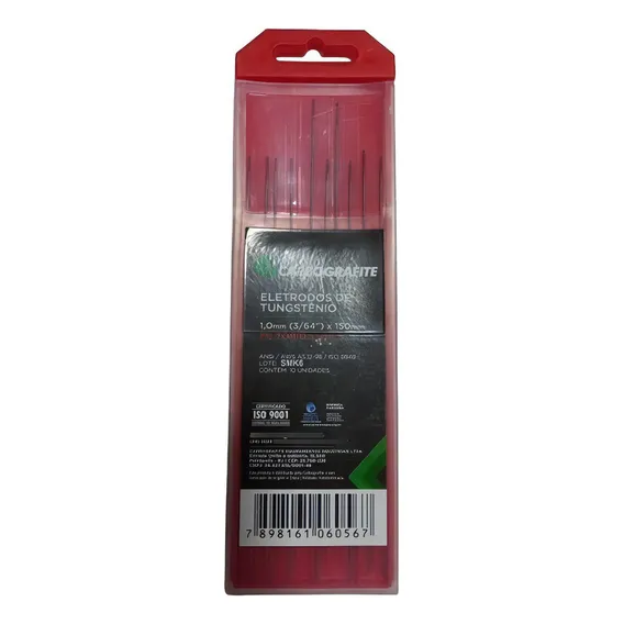 Eletrodo De Tungstênio 1,0mm 2% Tório Carbografite 150mm Foto 1