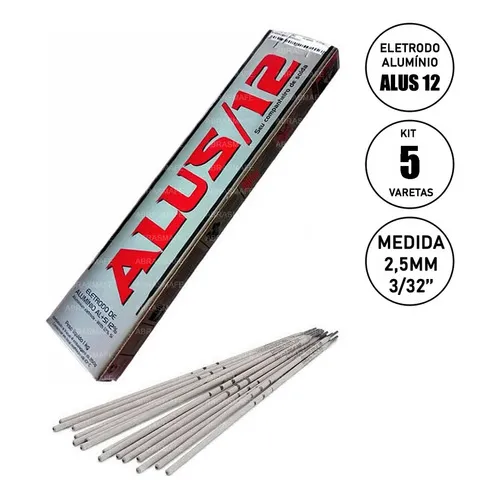 Eletrodo Revestido Solda AlumÃnio Alus 12 2.5mm - 5 Varetas Foto 1