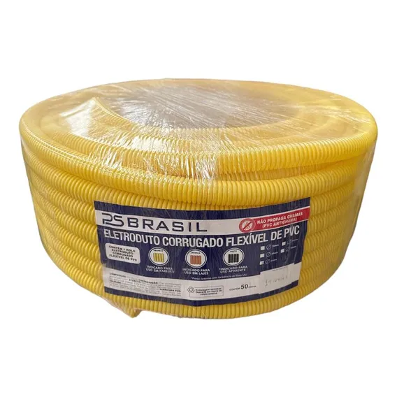 Eletroduto Conduite Corrugado Psbrasil 25mm Rl C/25m Amarelo Foto 1