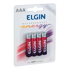 Elgin Pilha Recarregável AAA 4 unidades 1000mAh Foto mini 1