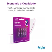 Elgin Pilha Recarregável AAA 4 unidades 1000mAh Foto mini 3