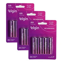 Elgin Recarregável pilha AA cilĂndrica kit 12 unidades Foto mini 1