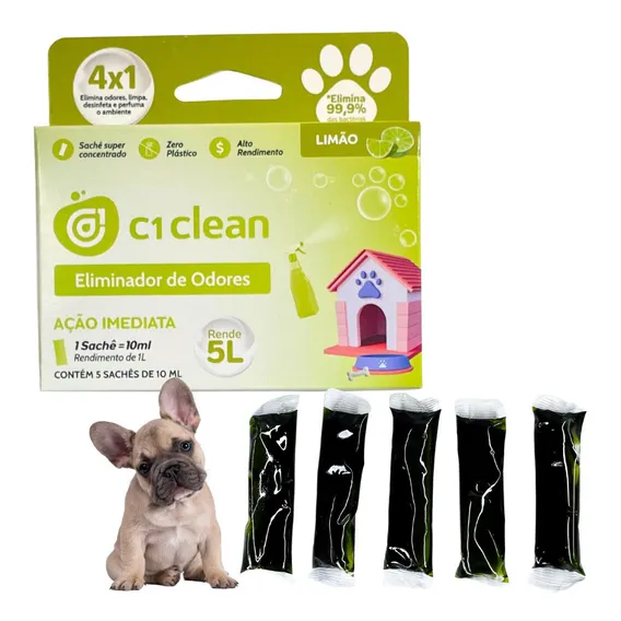 Eliminador De Odores Limao Desinfetante C1 Clean Rende 5l Foto 1