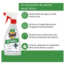 Eliminador De Odores Spray Gatilho Elimina Bacterias E Fungos Capacetes Tenis Ambientes Tecidos Foto mini  3