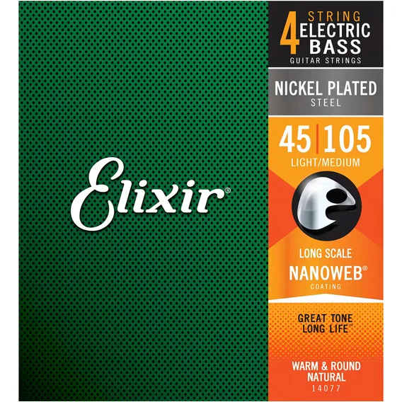 Elixir Encordoamento Baixo 045 4 Cordas Nanoweb 14077 - Usa Foto 1