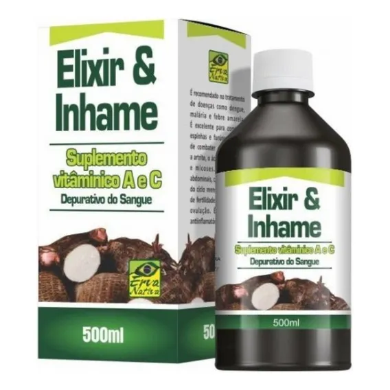 Elixir & Inhame 500ml Supl Vit A E C - Depurativo Do Sangue Sabor Elixir De Inhame Foto 1