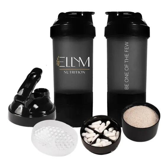 Ellym Nutrition coqueteleira shake academia com compartimentos para suplementos Foto 1