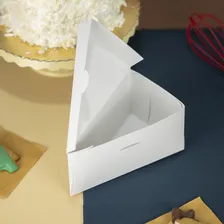 Embalagem Caixa Caixinha Fatia De Bolo Ou Torta 50u Branco Foto mini  2
