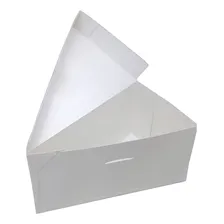 Embalagem Caixa Caixinha Fatia De Bolo Ou Torta 50u Branco Foto  mini 1
