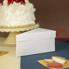 Embalagem Caixa Caixinha Fatia De Bolo Ou Torta 50u Branco Foto mini  3