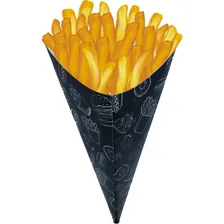 Embalagem Cone Batata Frita Porção G 1000 Pçs Cor Preto Foto  mini 1