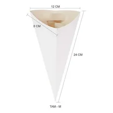 Embalagem Cone Para Batata Frita Tamanho M 100 Unds Cor Branco Foto mini 1