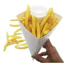 Embalagem Cone Para Batata Frita Tamanho M 100 Unds Cor Branco Foto mini 2