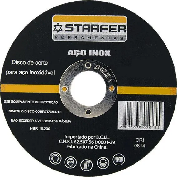 Embalagem Kit 50 Peças Disco De Corte Inox 9x7/8 Starfer Foto 1