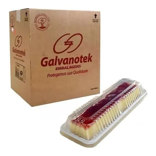 Embalagem P/ Fatia Torta Média 400gr Galvanotek G-63 M C/100 Cor Branco Foto 1