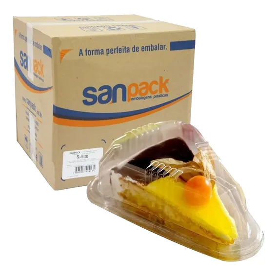 Embalagem Para Fatia Torta - Triangular Sanpack S-630 C/100 Cor Transparente Foto 1