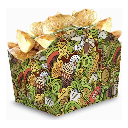 Embalagem Para Porções E Batata Frita Verde 300un Foto 1