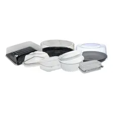 Embalagem Pet Torta Retangular Estreita Sanpack S-65 C/50 Cor Branco Foto mini 3