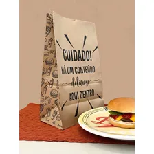Embalagem Saco Kraft Pequeno Para Delivery Hamburguer C/100 Foto mini 3