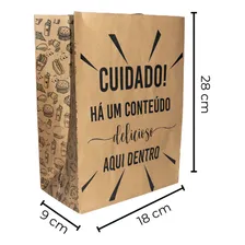 Embalagem Saco Kraft Pequeno Para Delivery Hamburguer C/100 Foto mini 2