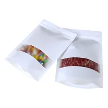 Embalagem Saco Zip Visor Lock Kraft Branco Com Visor 9x14x3 Cm 50u Cla Foto  mini 1