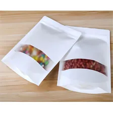 Embalagem Saco Zip Visor Lock Kraft Branco Com Visor 9x14x3 Cm 50u Cla Foto mini  2