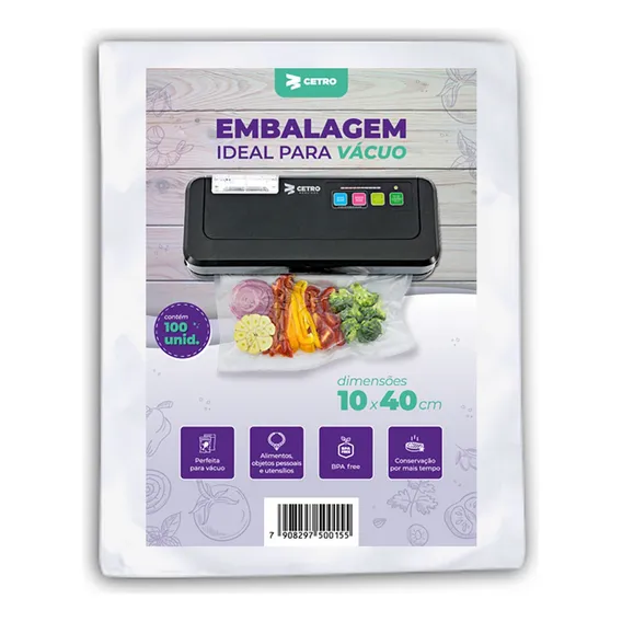 Embalagem / Sacos A Vácuo 10x40 - 100 Und Foto 1