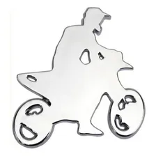 Emblema Adesivo Alto Relevo 3d Motocross Moto Cromado Foto mini 1