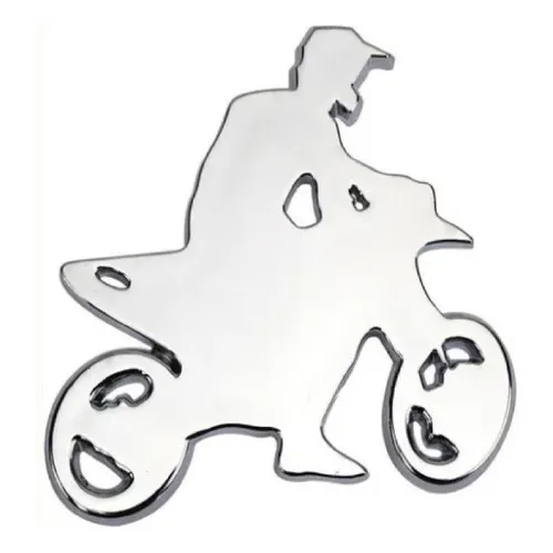 Emblema Adesivo Alto Relevo 3d Motocross Moto Cromado Foto 1