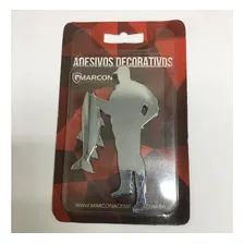 Emblema Adesivo Alto Relevo 3d Pescador Pesca Cromado Foto mini  2