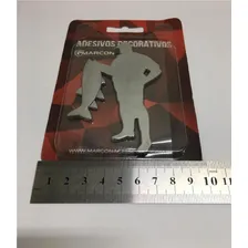 Emblema Adesivo Alto Relevo 3d Pescador Pesca Cromado Foto mini 4