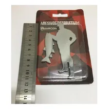 Emblema Adesivo Alto Relevo 3d Pescador Pesca Cromado Foto mini  3