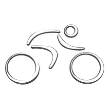 Emblema Adesivo Ciclista Prata Decorativo P/ Carro Foto mini 3