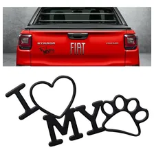 Emblema Adesivo Decorativo I Love My Dog Alto Relevo Preto Foto mini 3