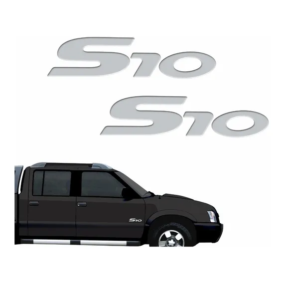 Emblema Adesivo Resinado S10 2006 Prata S10r52 Cor Adesivo S10 Prata Foto 1