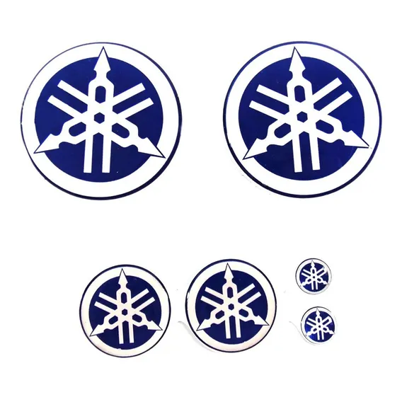Emblema Adesivo Resinado Tanque Logo Yamaha Azul Foto 1