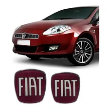 Emblema Kit Adesivo Resinado Fiat Bravo Dianteiro Traseiro Cor Vermelho Foto mini 1