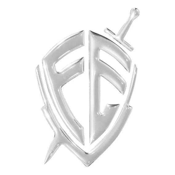 Emblema Logo Adesivo FĂ© Cromado Resinado Foto 1
