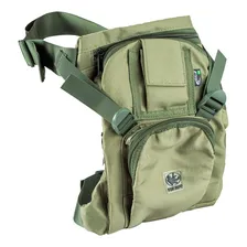 Embornal Tático Bolsa Pochete De Perna Militar Coldre Velado Cor Verde Desenho Do Tecido Lisa Foto mini 1