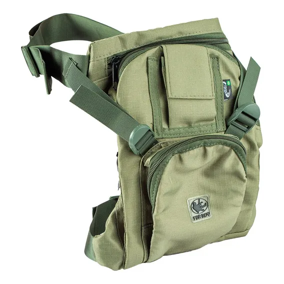 Embornal Tático Bolsa Pochete De Perna Militar Coldre Velado Cor Verde Desenho Do Tecido Lisa Foto 1