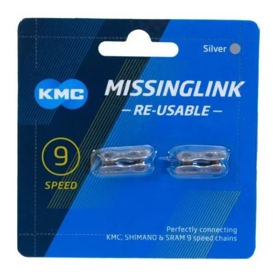 Emenda Corrente Kmc 9v Power Link Silver Prata - Speed Mtb Foto 1