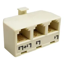 Emenda Divisor Rj11 Telefone Pino 4 Vias 1 Macho 3 Fêmea Foto  mini 1