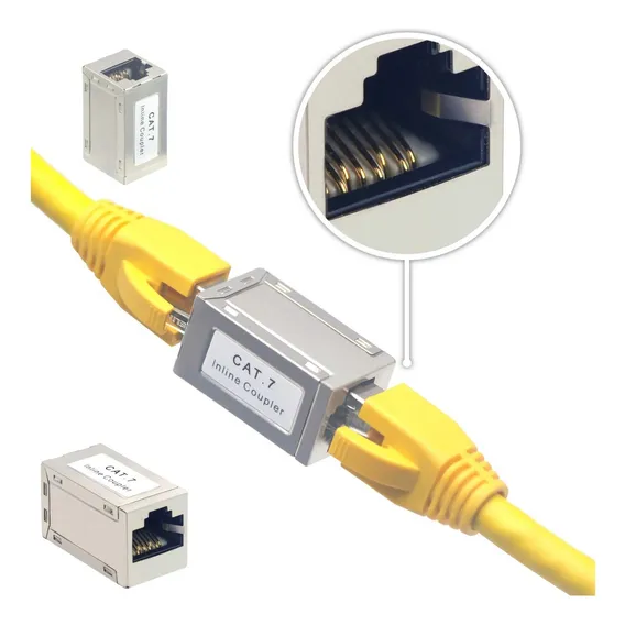 Emenda Rj45 Blindada Gigabit Conector Extensor Cat5 Cat6 Foto 1