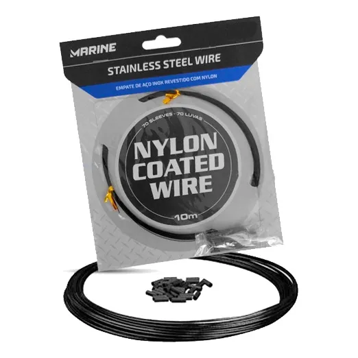Empate Aço Pesca Marine Sports Black Nylon 10m 75lb 70 Luvas Foto 1