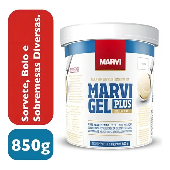 Emulsificante Gel Plus Para Confeitaria E Sorvete 850g Marvi Foto 1