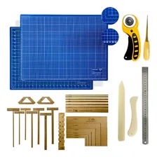 Encadernação Scrapbook Réguas Gabaritos Cortador Base Corte Cor Base Azul Cortador Amarelo Foto mini 1
