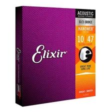 Encordoamento 010 Extra Light Para Violão Aço Elixir Foto  mini 1