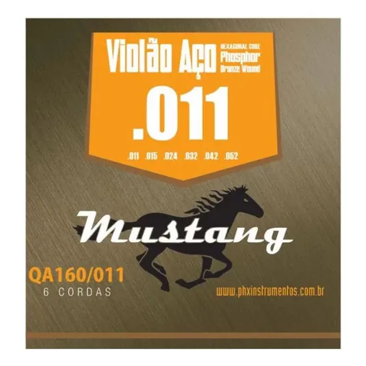 Encordoamento Aço Phosphoro Bronze 0.11 Qa160-011 Mustang Foto 1