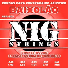 Encordoamento Baixolão 4 Cordas Aço Bronze 80/20 Nig Nba803 Foto mini 4